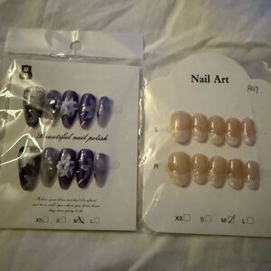 Purple and Nude Nail Art Set